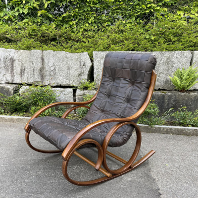 Шкіряне крісло-гойдалка Strässle Swiss