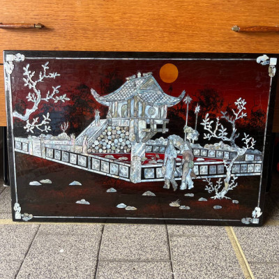 Азиатское лаковое панно