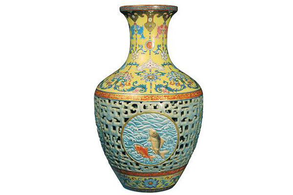 китайская ваза, принадлежавшая династии Цин